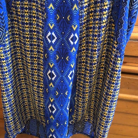 JAPNA WOMENS JUNIORS BLUE LINED TANK TOP XS FLOWY - Picture 2 of 3